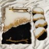 Noir & Gold Elegance Tray with Coasters